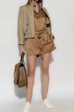 Gucci BRĄZOWY Szorty z monogramem