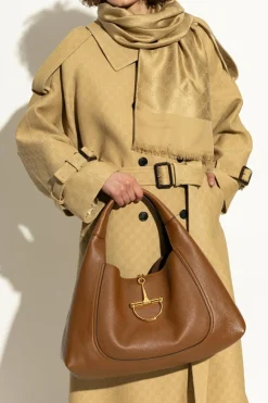 Gucci BRĄZOWY Torba na ramię `Softbit Maxi`