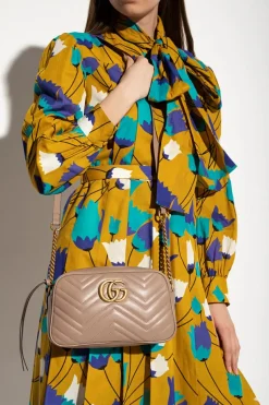 Gucci BRĄZOWY Torba na ramię 'GG Marmont'