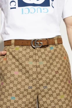Gucci BRĄZOWY Zamszowy pasek