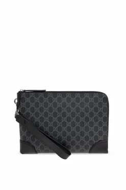 Gucci CZARNY Aktówka `GG Emblem Small`