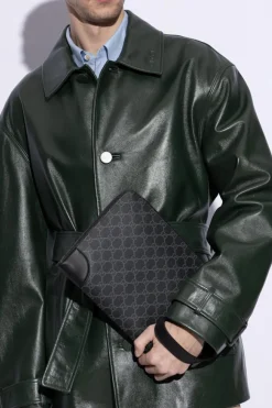 Gucci CZARNY Aktówka `GG Emblem Small`