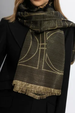 Gucci CZARNY Chusta z lureksową nicią