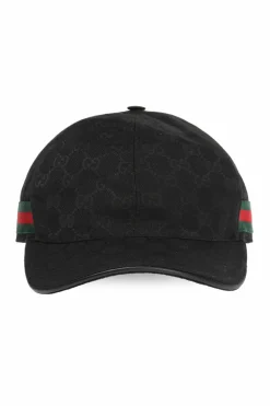 Gucci CZARNY Czapka z daszkiem ze wzorem 'GG Original'