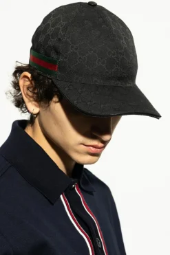 Gucci CZARNY Czapka z daszkiem ze wzorem 'GG Original'