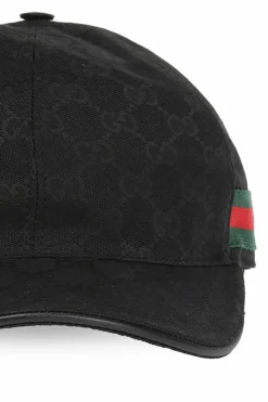 Gucci CZARNY Czapka z daszkiem ze wzorem 'GG Original'