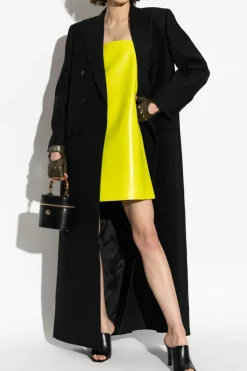 Gucci CZARNY Dwurzędowy płaszcz ze wzorem GG