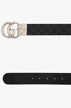 Gucci CZARNY Dwustronny pasek