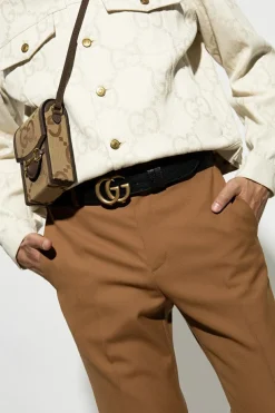 Gucci CZARNY Dwustronny pasek