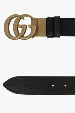 Gucci CZARNY Dwustronny pasek