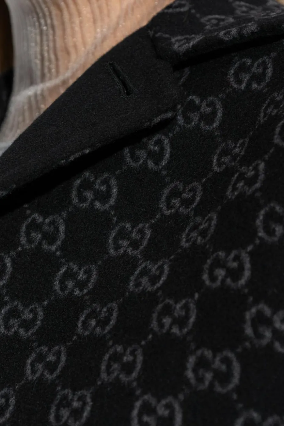 Gucci CZARNY Dwustronny płaszcz