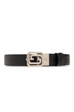 Gucci CZARNY Dwustronny pasek