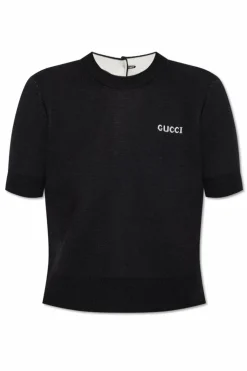 Gucci CZARNY Dzianinowy top