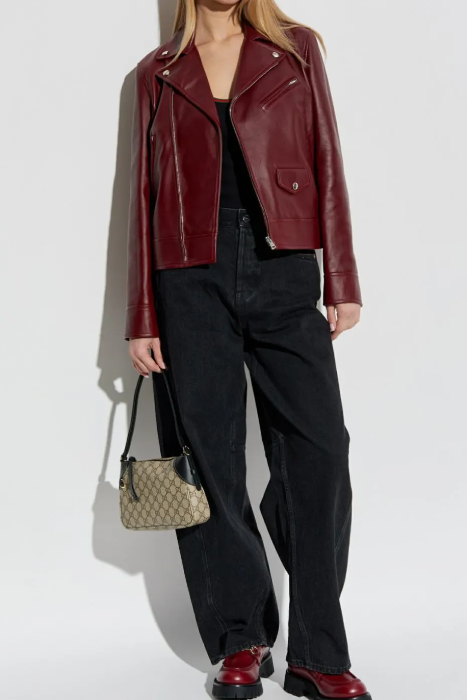 Gucci CZARNY Jeansy z szerokimi nogawkami