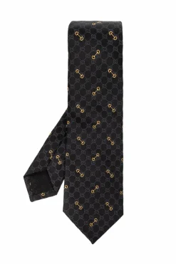 Gucci CZARNY Jedwabny krawat