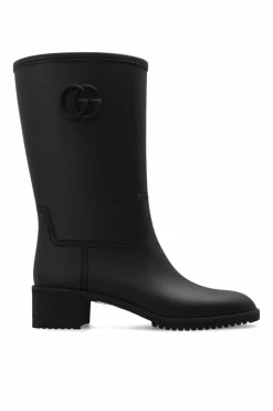 Gucci CZARNY Kalosze na obcasie