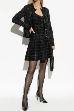 Gucci CZARNY Kardigan z lureksową nicią