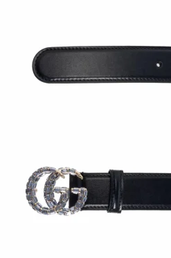 Gucci CZARNY Pasek z logo