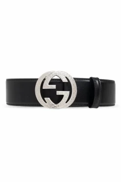 Gucci CZARNY Pasek z logo