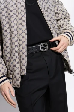 Gucci CZARNY Pasek z logo