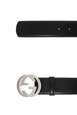 Gucci CZARNY Pasek z logo