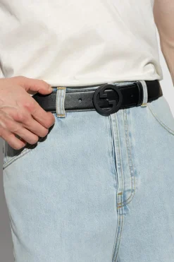 Gucci CZARNY Pasek z logo