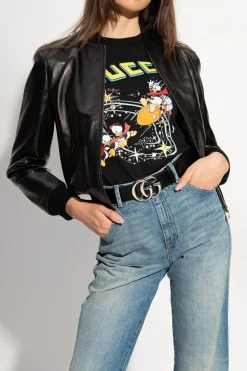 Gucci CZARNY Pasek z logo