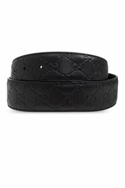 Gucci CZARNY PASEK ZE SKÓRY 'GUCCISSIMA'
