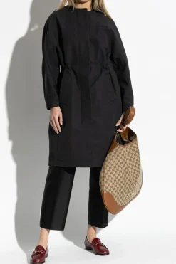 Gucci CZARNY Płaszcz z logo
