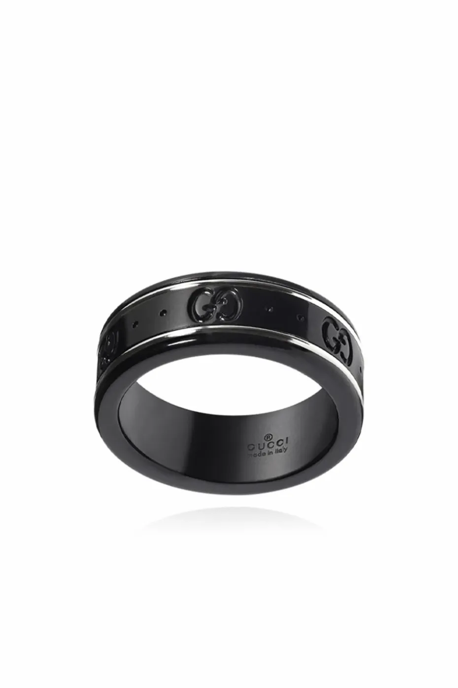 Gucci CZARNY Pierścień z monogramem