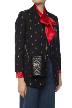 Gucci CZARNY Pikowana torba na ramię ‘GG Marmont’