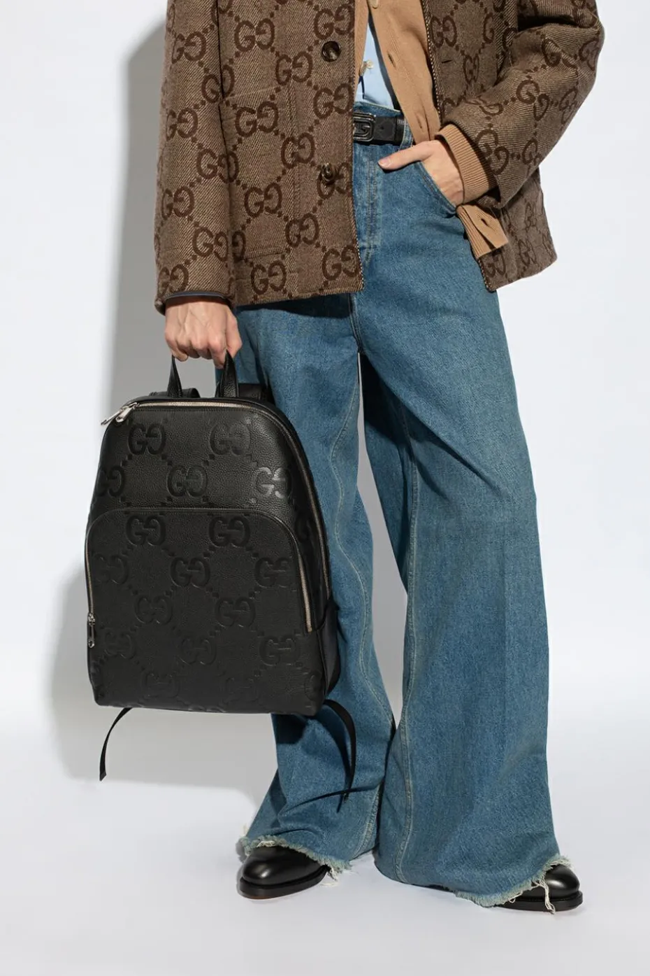 Gucci CZARNY Plecak z monogramem