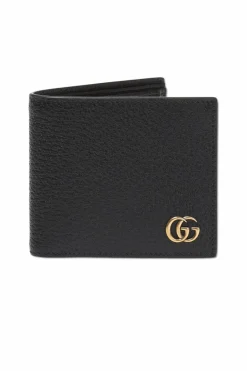 Gucci CZARNY Składany skórzany portfel