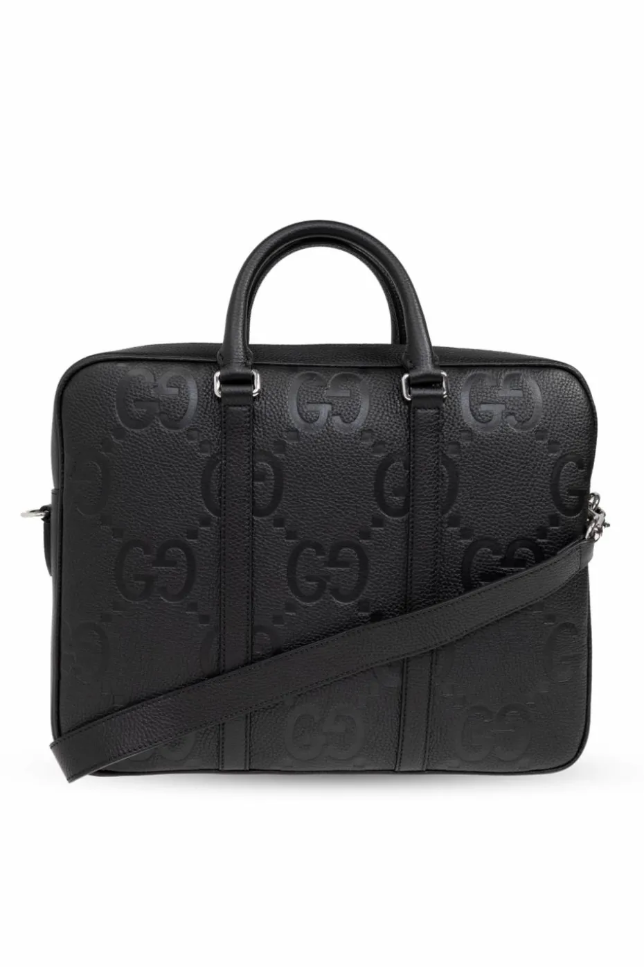 Gucci CZARNY Skórzana aktówka