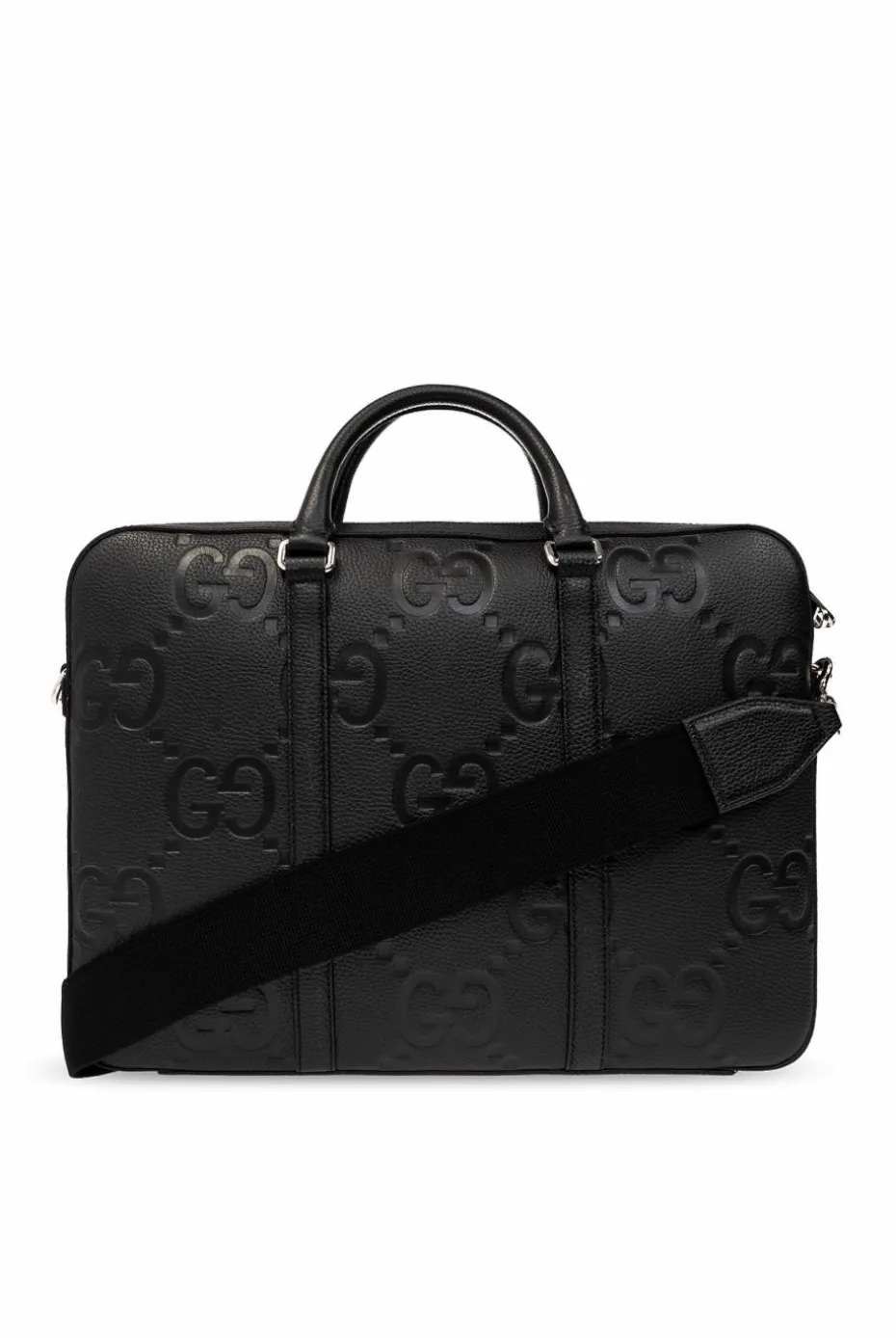 Gucci CZARNY Skórzana aktówka