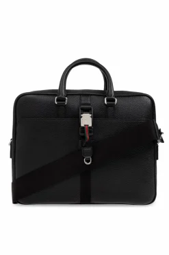 Gucci CZARNY Skórzana aktówka