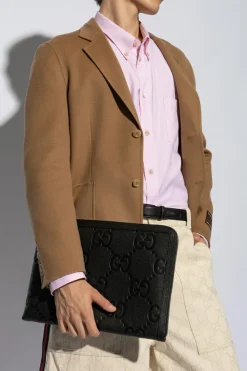 Gucci CZARNY Skórzana aktówka