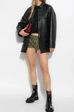 Gucci CZARNY Skórzana kurtka