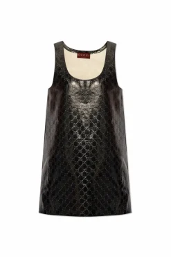 Gucci CZARNY Skórzana sukienka
