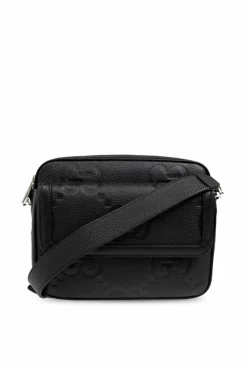 Gucci CZARNY Skórzana torba na ramię