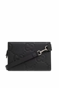 Gucci CZARNY Skórzana torba na ramię