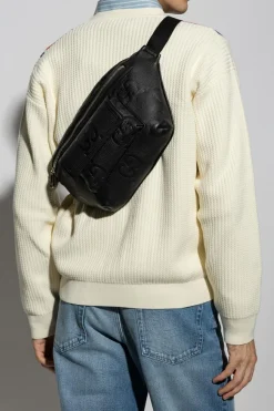 Gucci CZARNY Skórzana torba na pas