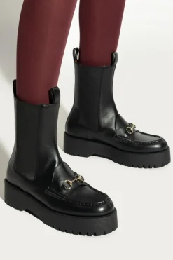 Gucci CZARNY Skórzane buty ‘Betis Glamour’