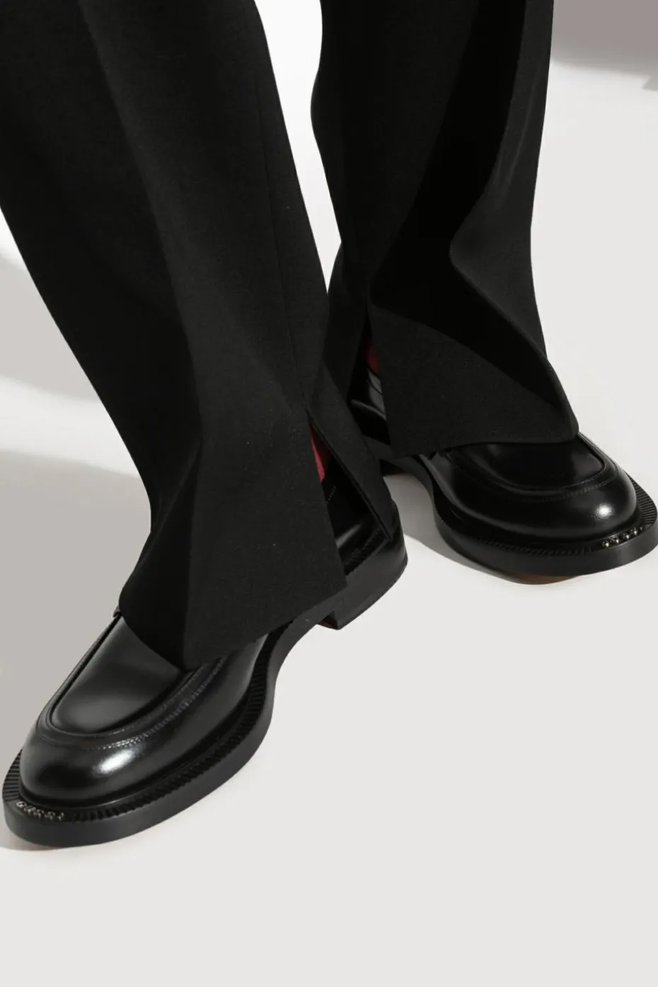 Gucci CZARNY Skórzane buty typu `loafers`