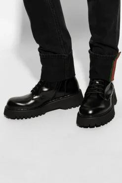 Gucci CZARNY Skórzane buty za kostkę