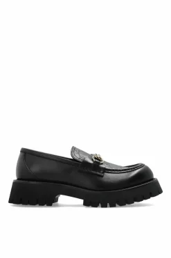 Gucci CZARNY Skórzane buty typu `loafers`