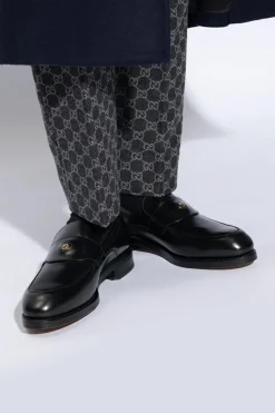 Gucci CZARNY Skórzane buty typu ‘loafers’