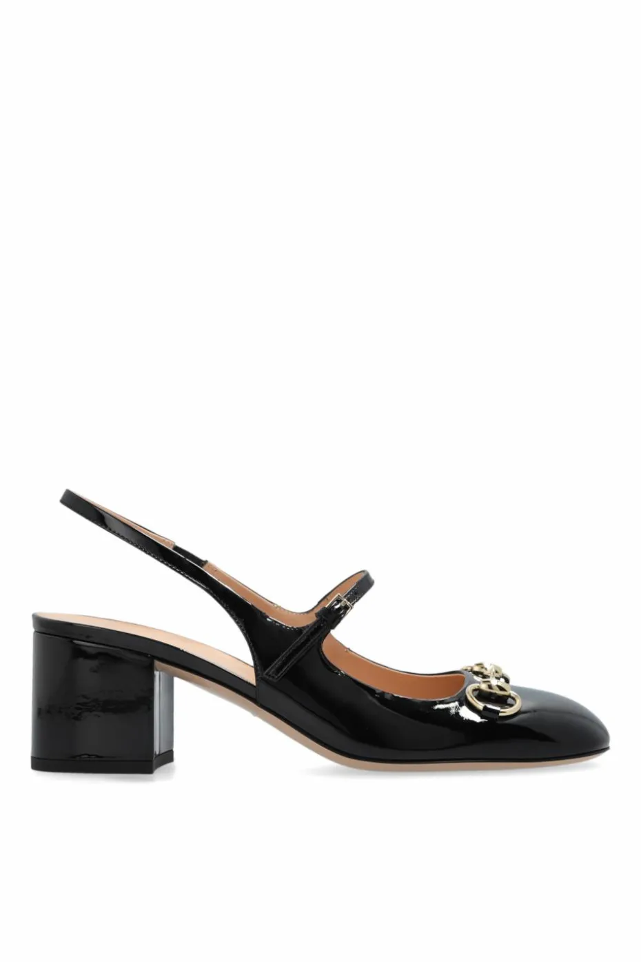 Gucci CZARNY Skórzane buty na obcasie