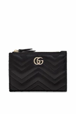 Gucci CZARNY Skórzane etui na klucze