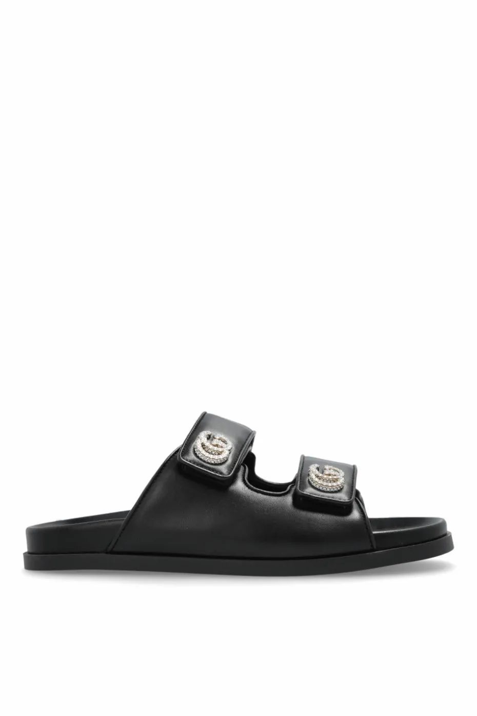Gucci CZARNY Skórzane klapki